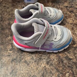 Under Armour Kids' Gray and Pink Sneakers